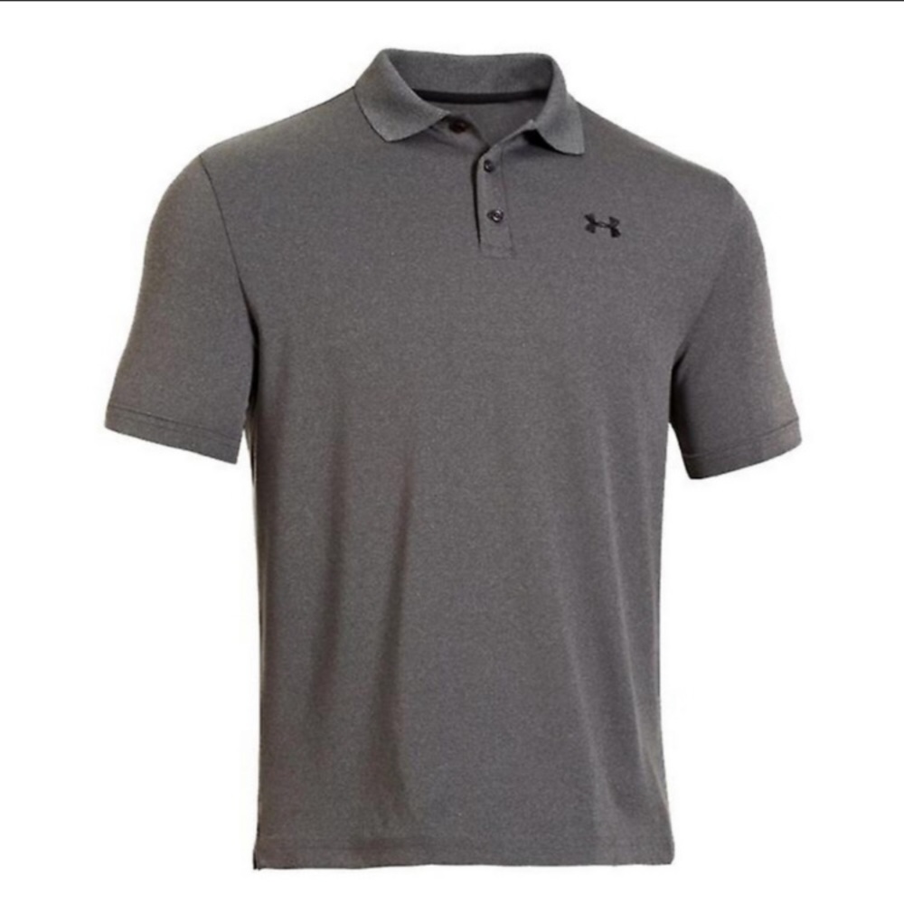 Under Armour Men’s Gray Loose Fit Heat Gear Polo, Large - Picture 3 of 8